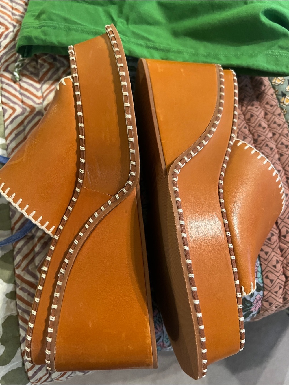 Farm Rio Camel Wedge Mule Sandals, NEW, Size 9 - Picture 12 of 15